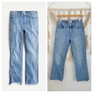 J. Crew 9" Billie jeans demi-boot crop denim pant in Scuttle wash raw hem 25